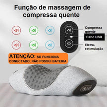 Massageador Elétrico Portátil para Pescoço e Lombar - Easy Relax massageador lombar 001 Loja da Dryka Cinza Claro - Pescoço 