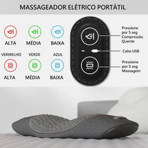 Massageador Elétrico Portátil para Pescoço e Lombar - Easy Relax massageador lombar 001 Loja da Dryka Cinza Escuro - Lombar 