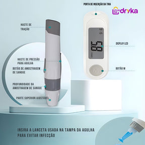 Medidor de glicose no sangue -Easy Glic medidor glicose dedo Loja da Dryka 