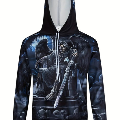 Men's 3D Printed Horror Skull Sweatshirt, Outdoor Pullover Clothing, Long Sleeve Hoodies, Daily Fashion, Autumn Loja da Dryka DHH42ABR 2XL 