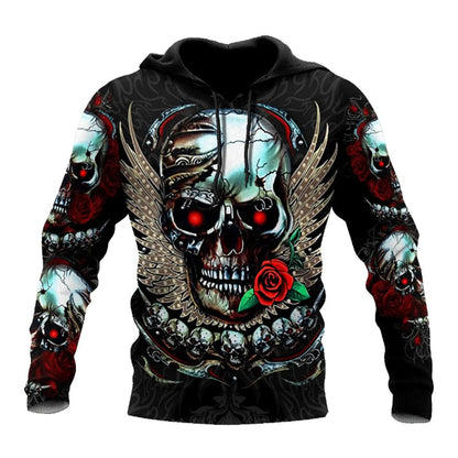 Men's Four Seasons Fashion 3D Printed Hoodie 3D Skull Print Men's Fashion Men's Horror Hoodie Top 2024 Loja da Dryka DH87AGX224D L CHINA | Pack of 1