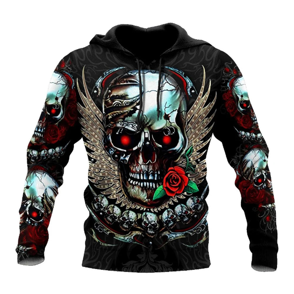 Men's Four Seasons Fashion 3D Printed Hoodie 3D Skull Print Men's Fashion Men's Horror Hoodie Top 2024 Loja da Dryka DH87AGX224D L CHINA | Pack of 1