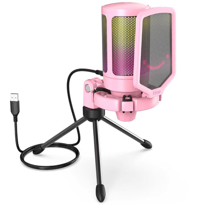Microfone Fifine A6V microfone 002 Loja da Dryka Rosa 