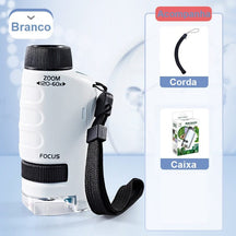 Microscópio Infantil de Mão brinquedo 027 Loja da Dryka Branco 120X 