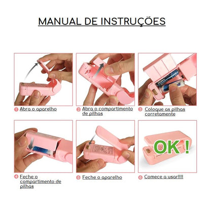 Mini Seladora para Embalagens Plásticas Portátil cozinha 020 lojadadryka 