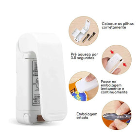 Mini Seladora para Embalagens Plásticas Portátil cozinha 020 lojadadryka 