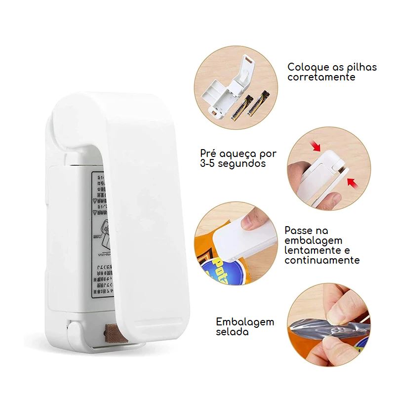 Mini Seladora para Embalagens Plásticas Portátil cozinha 020 lojadadryka 