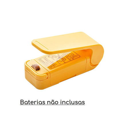 Mini Seladora para Embalagens Plásticas Portátil cozinha 020 lojadadryka Amarelo 