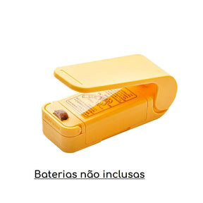 Mini Seladora para Embalagens Plásticas Portátil cozinha 020 lojadadryka Amarelo 