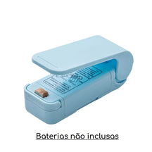 Mini Seladora para Embalagens Plásticas Portátil cozinha 020 lojadadryka Azul 