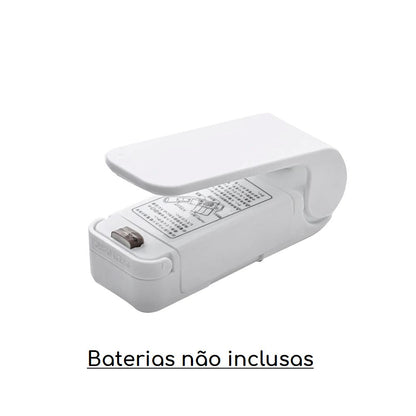 Mini Seladora para Embalagens Plásticas Portátil cozinha 020 lojadadryka Branco 