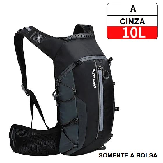 Mochila de Hidratação - Slim Water Mochila 007 Loja da Dryka A - 10L Cinza 