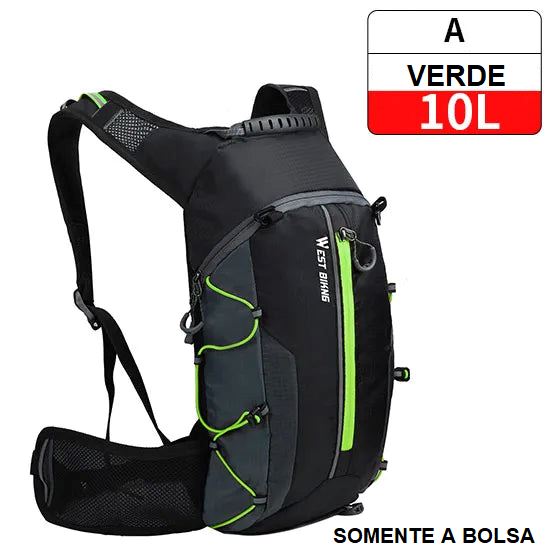 Mochila de Hidratação - Slim Water Mochila 007 Loja da Dryka A - 10L Verde 
