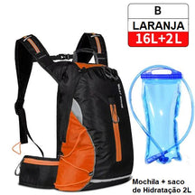 Mochila de Hidratação - Slim Water Mochila 007 Loja da Dryka B - 16L Laranja + Saco 2L 