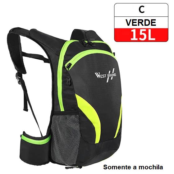 Mochila de Hidratação - Slim Water Mochila 007 Loja da Dryka C - 15L Verde 
