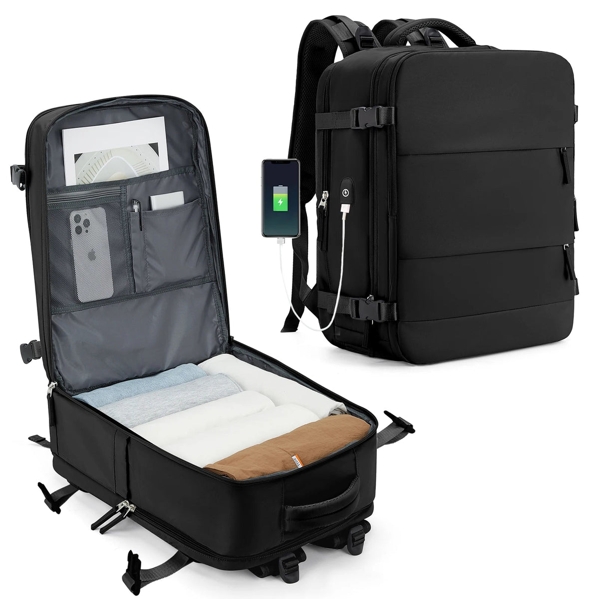 Mochila de Viagem Slim Bag Loja da Dryka Black Small 