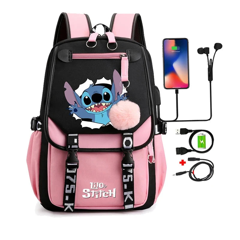 Mochila Escolar Infantil - Lilo Stitch Loja da Dryka 0261633 