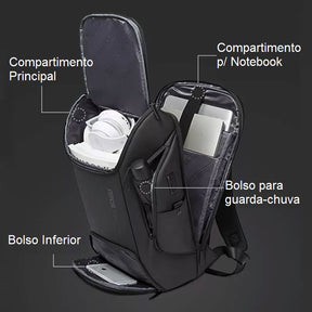 Mochila Executiva Paris - Impermeável com Compartimento USB Mochila 005 Loja da Dryka 