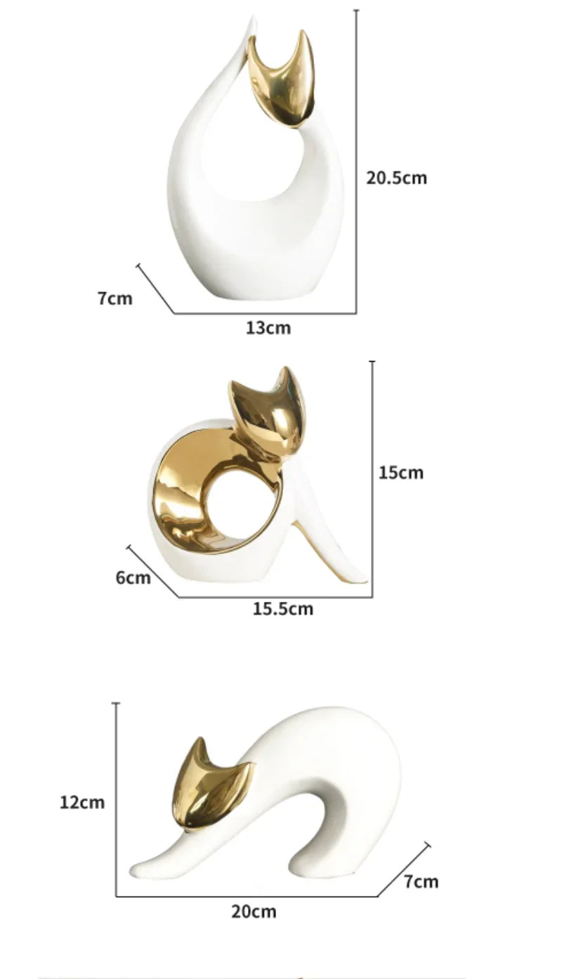 Modern simple Maneki-neko decoration creative luxury cat desktop decoration living room TV cabinet decoration home decor Loja da Dryka 