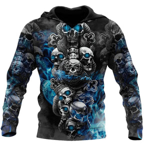 Moleton 3D com Capuz - Caveira Vintage acessorio masculino 012 - moleton caveira vintage Loja da Dryka 