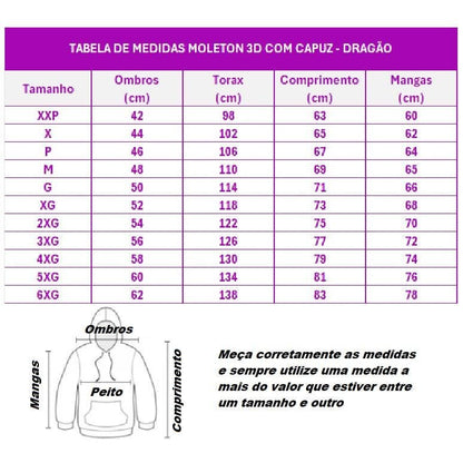 Moleton 3D com Capuz - Dragão Chines Acessorio masculino 009 - moleton dragao Loja da Dryka 