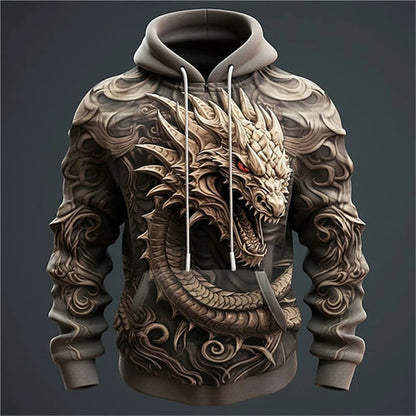 Moleton 3D com Capuz - Dragão Chines Acessorio masculino 009 - moleton dragao Loja da Dryka HHWG-11 XXP 