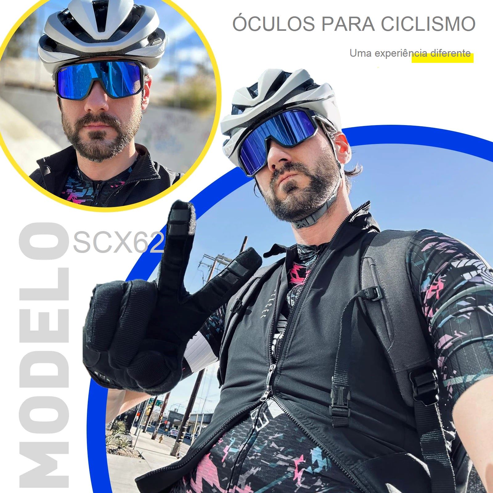 Óculos de Sol Esportivo Fotocromático - SCX62 oculos 004 Loja da Dryka 