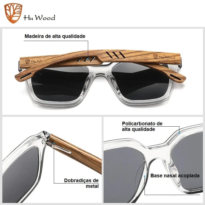 Óculos de Sol Feminino Polarizado - Hu Wood oculos de sol - Hu wood Loja da Dryka 