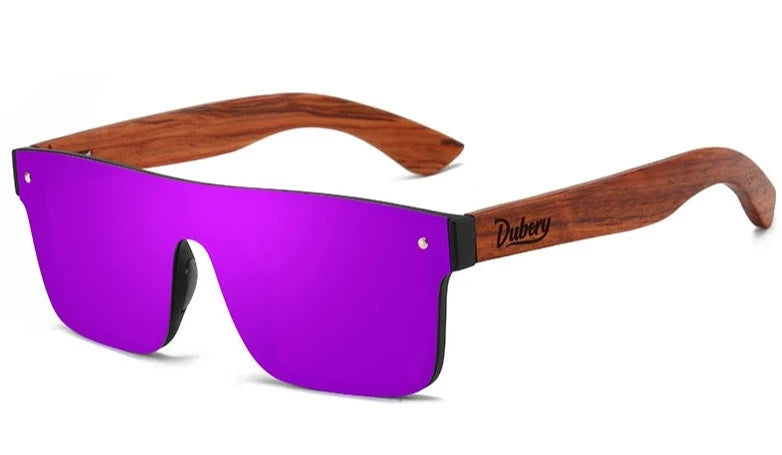 Óculos de Sol Polarizado DUBERY - Wood Face Loja da Dryka Purple3 