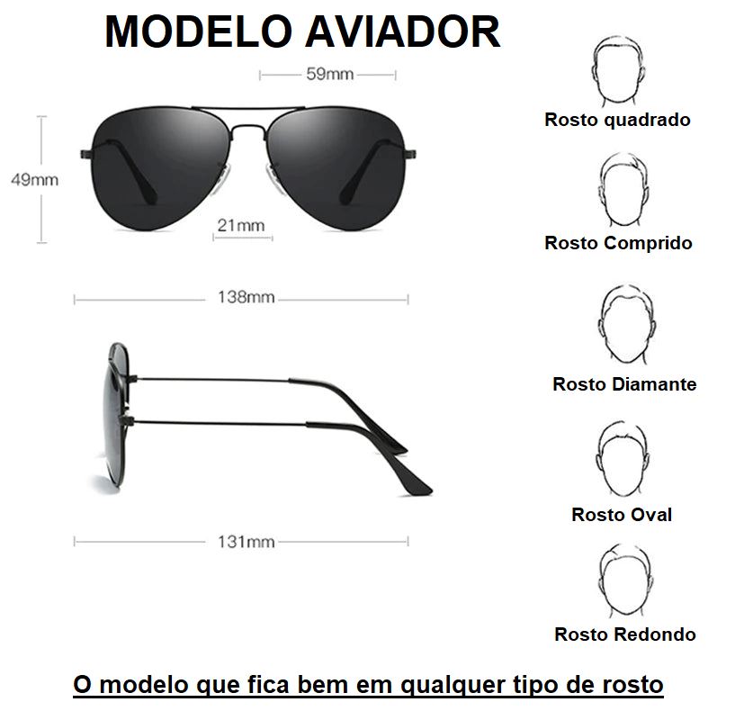 Óculos de sol Polarizado KDEAM- Aviador oculos de sol 002 Loja da Dryka 