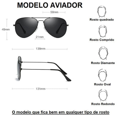 Óculos de sol Polarizado KDEAM- Aviador oculos de sol 002 Loja da Dryka 