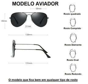 Óculos de sol Polarizado KDEAM- Aviador oculos de sol 002 Loja da Dryka 