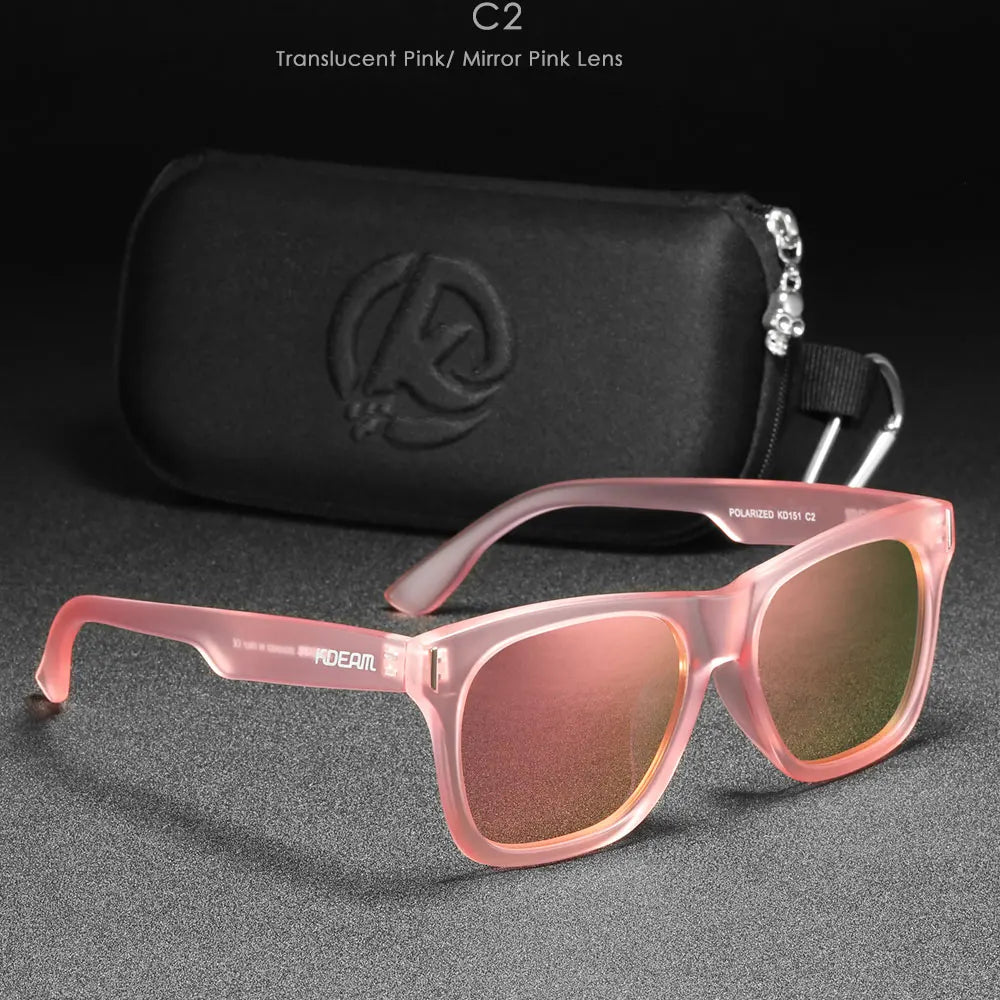 Óculos de Sol Polarizado KDEAM - New Square Loja da Dryka C2 Zipper Box 