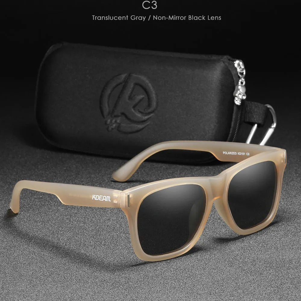 Óculos de Sol Polarizado KDEAM - New Square Loja da Dryka C3 Zipper Box 