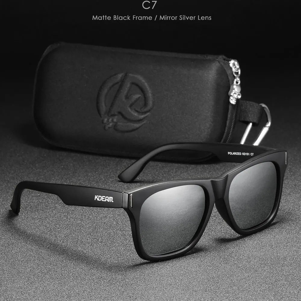 Óculos de Sol Polarizado KDEAM - New Square Loja da Dryka C7 Zipper Box 