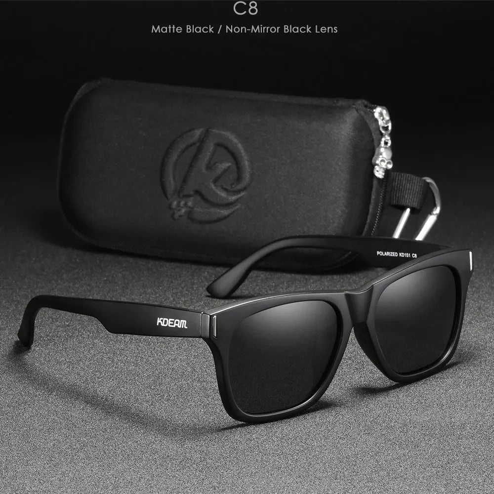Óculos de Sol Polarizado KDEAM - New Square Loja da Dryka C8 Zipper Box 