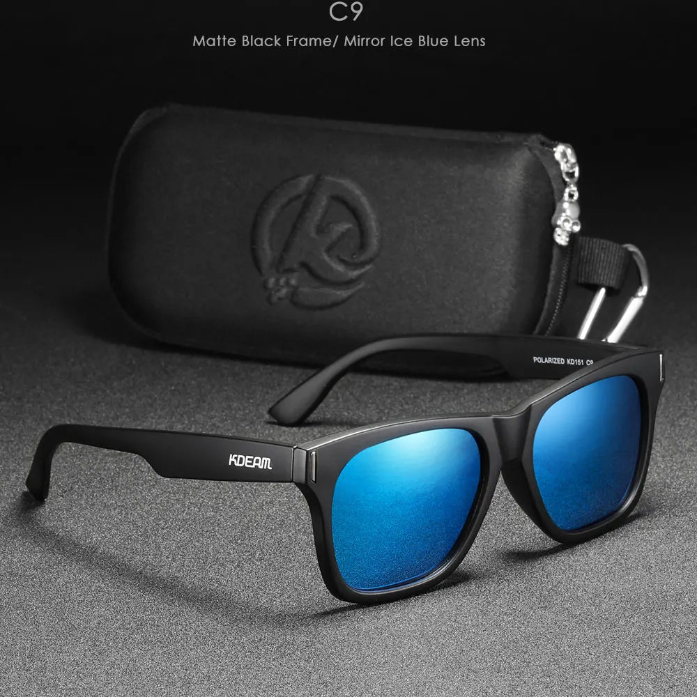 Óculos de Sol Polarizado KDEAM - New Square Loja da Dryka C9 Zipper Box 