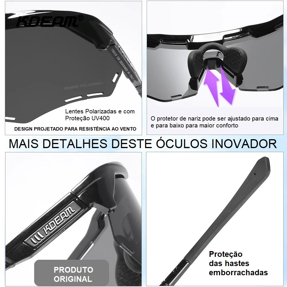 Óculos de Sol Polarizado KDEAM - Speed face oculos de sol 009 Loja da Dryka 