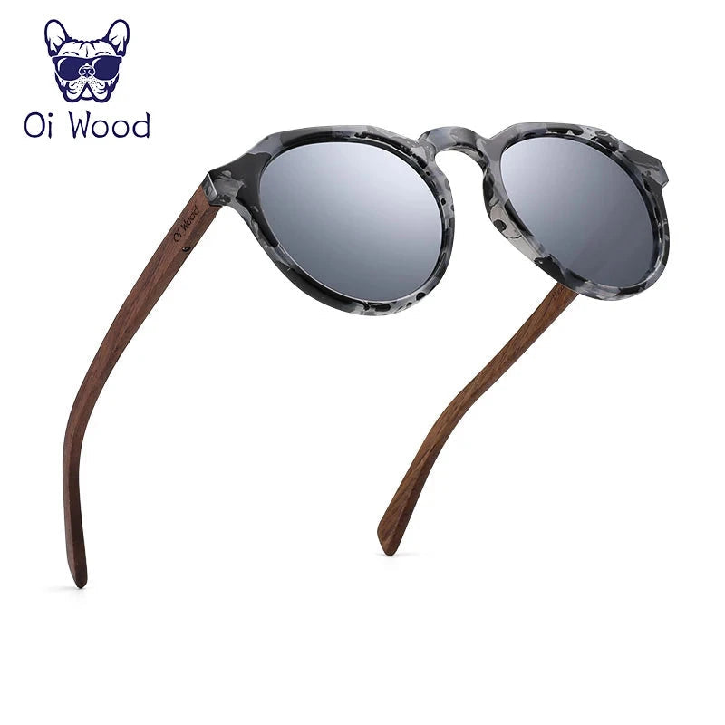 Óculos de Sol Redondo Unissex - Oi Wood Loja da Dryka Prata 