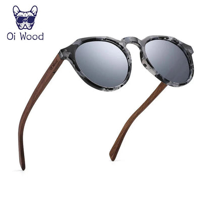 Óculos de Sol Redondo Unissex - Oi Wood Loja da Dryka Prata 