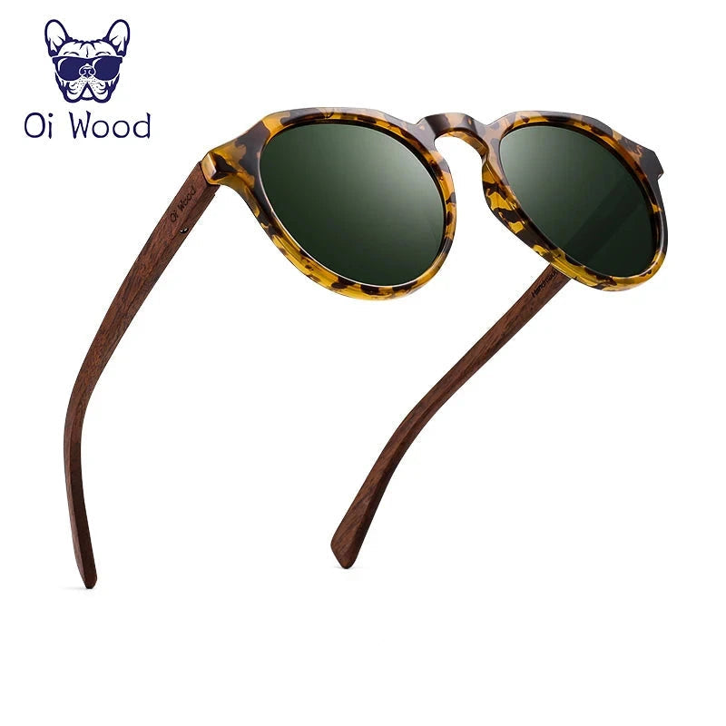 Óculos de Sol Redondo Unissex - Oi Wood Loja da Dryka Verde 