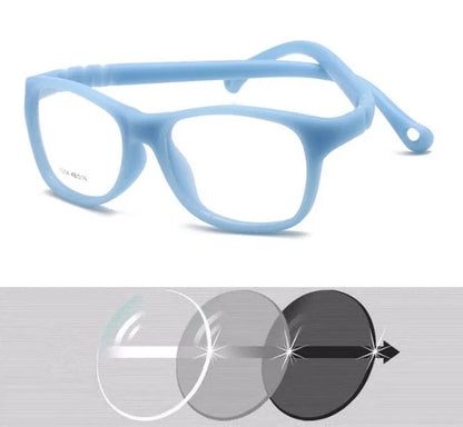 Óculos para Bebês - First Vision oculos de grau 002 Loja da Dryka Azul - Lente Cinza 