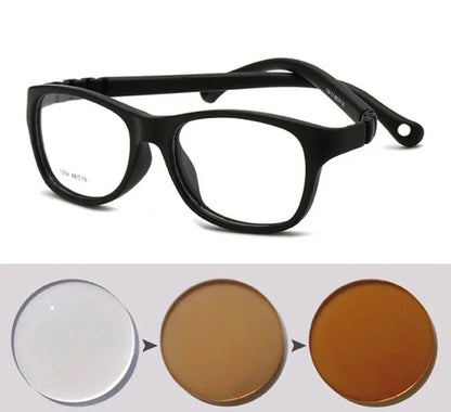Óculos para Bebês - First Vision oculos de grau 002 Loja da Dryka Preta - - Lente Caramelo 