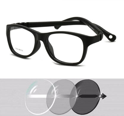 Óculos para Bebês - First Vision oculos de grau 002 Loja da Dryka Preta - Lente Cinza 