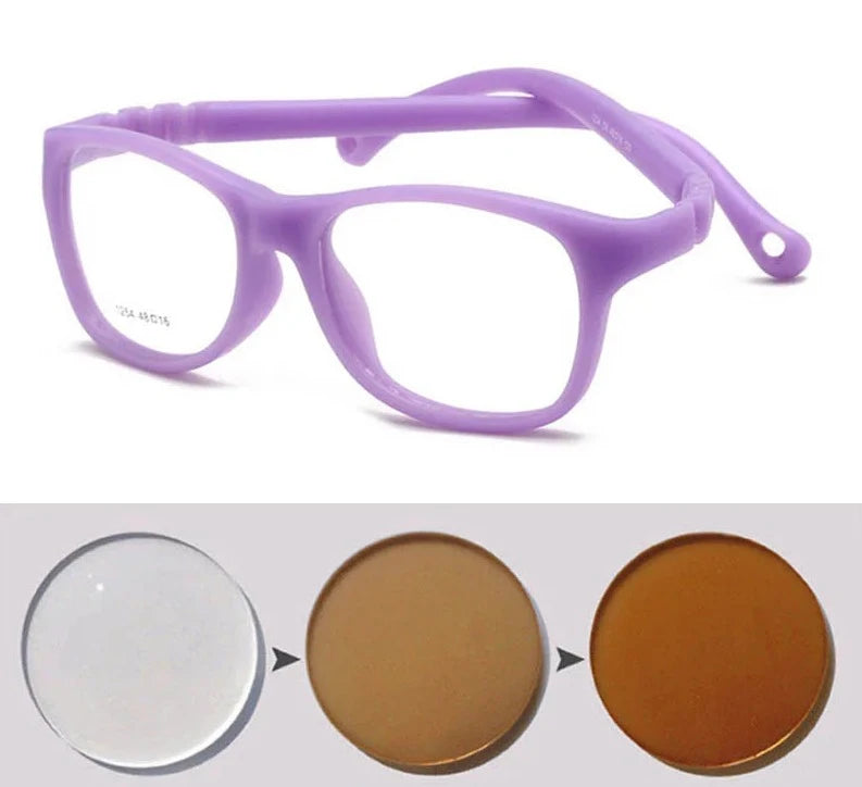 Óculos para Bebês - First Vision oculos de grau 002 Loja da Dryka Roxo - Lente Caramelo 