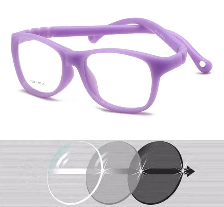 Óculos para Bebês - First Vision oculos de grau 002 Loja da Dryka Roxo - Lente Cinza 