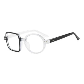 Óculos quadrados e redondos assimétricos vintage para homens e mulheres, óculos de grandes dimensões, moldura óptica, nova moda, 2023 Loja da Dryka 3 