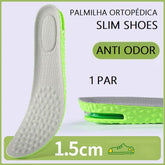 Palmilha Ortopédica com Regulagem de Altura - Slim Shoes Bem estar - palmilha altura Loja da Dryka 1.5cm - Cinza/Verde 33-34 (23.5cm) 