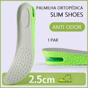 Palmilha Ortopédica com Regulagem de Altura - Slim Shoes Bem estar - palmilha altura Loja da Dryka 2.5cm - Cinza/Verde 33-34 (23.5cm) 