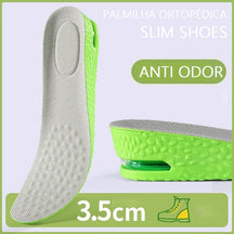 Palmilha Ortopédica com Regulagem de Altura - Slim Shoes Bem estar - palmilha altura Loja da Dryka 3.5cm - Cinza/Verde 33-34 (23.5cm) 